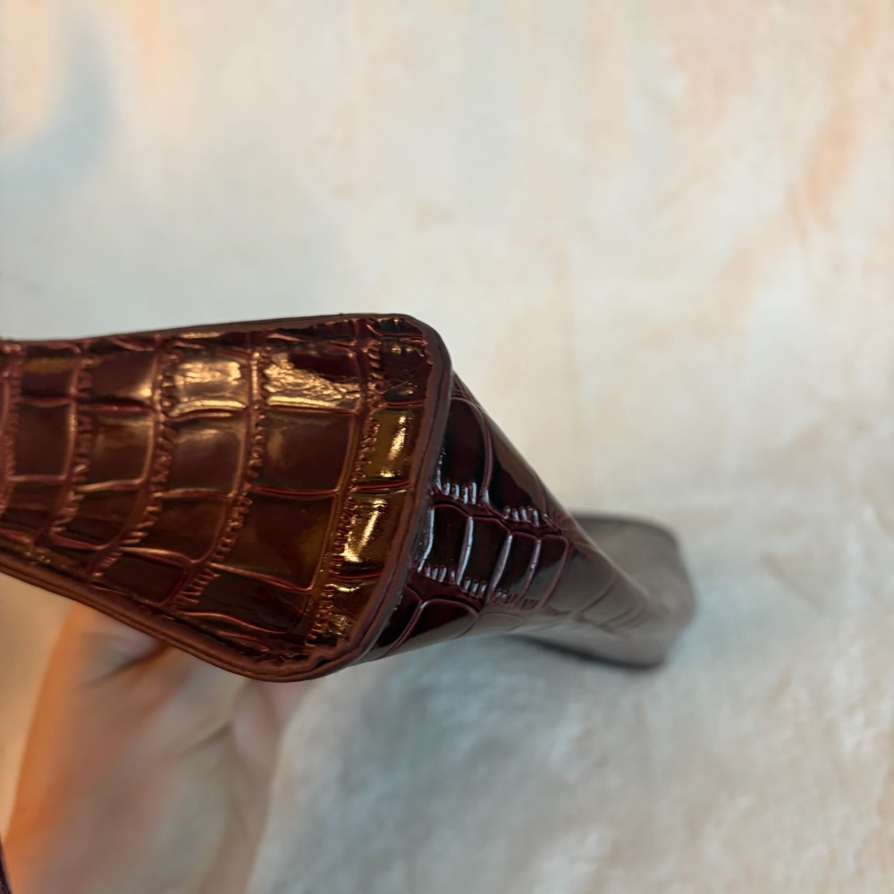 3 for 25! Y2K Elegant Burgundy‎ Crocodile print Shoulder Bag - Picture 7 of 8